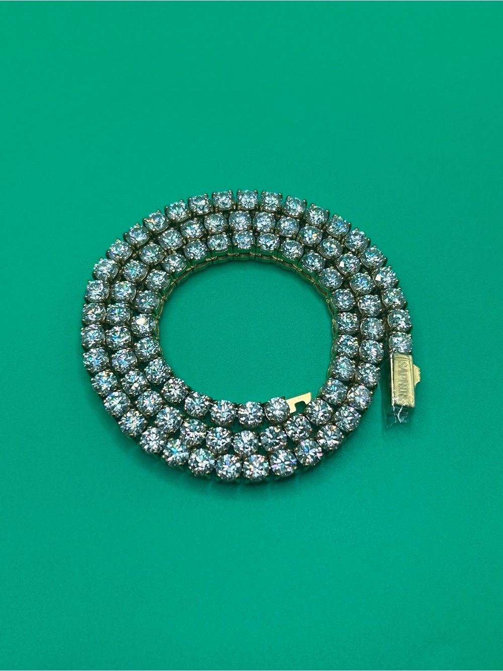Gold-Tone Clear Crystal Tennis Necklace - Sparkling Statement